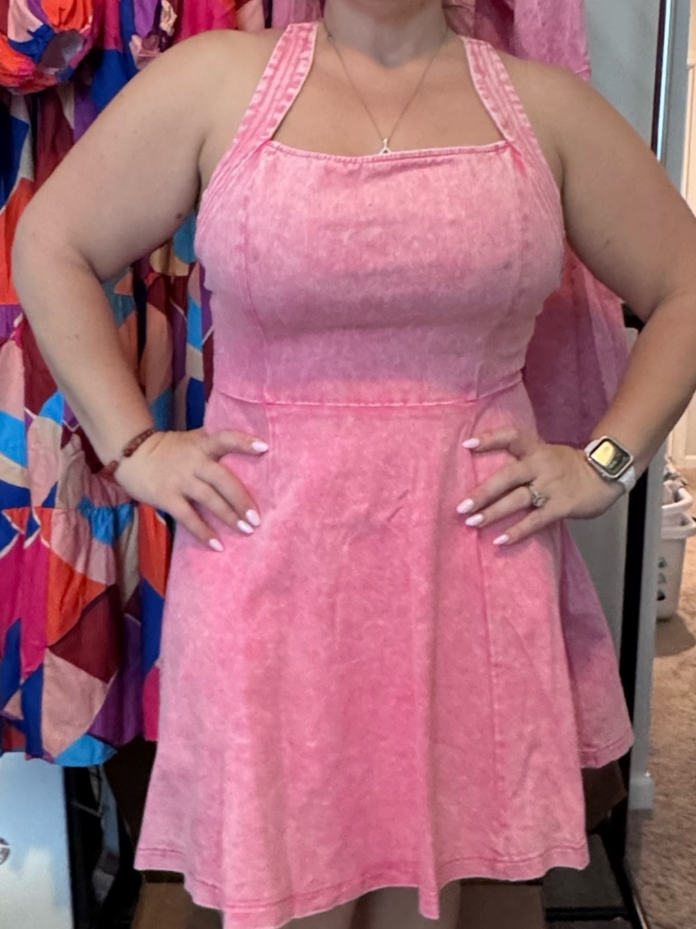 Flying Tomato Pink Backless Halter Dress